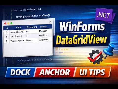 VB.NET WinForms DataGridView Tutorial | Dock, Anchor & UI Best Practices