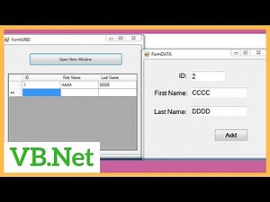 VB.NET - How To Add a Row To Datagridview From Another Form In VB.Net [ With Source Code ]