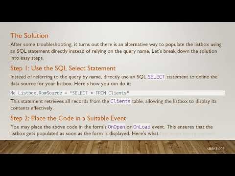 How to Populate a Listbox with VBA in Microsoft Access