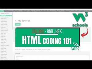 HTML Coding 101: 07 HTML Colors RGB HEX | W3Schools HTML Tutorial