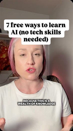Want to learn AI but not sure where to start - or worried it’ll all go over your head? Here are 7 genuinely helpful (and free) places to learn AI even if you’re not technical: 1. Introduction to Generative AI 1. OpenAI Academy 1. AI Prompt Engineering: A Deep Dive 1. Google’s Prompt Engineering Guide 1. AI Agents Clearly Explained 1. Practical Guide to Building AI Agents 1. The Make Academy ✨ Bonus: Beginner course for n8n - a game changer if you want to try automating tasks These are beginner-f