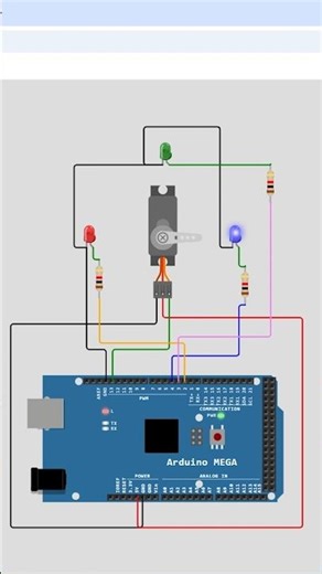 Arduino Mega + Servo Motor + LED Project 🔥 | Wokwi Simulation + C++ Code