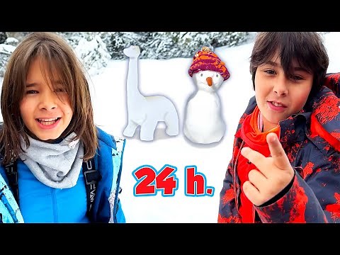Dani y Evan, 24 horas en la NIEVE!!