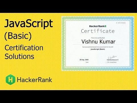 JavaScript (Basic) HackerRank Certificate | Solution