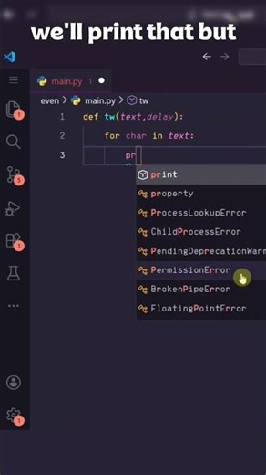 #Typewriter #animation in #python