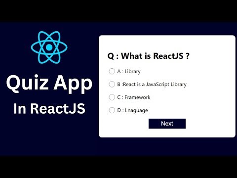 How To Make Quiz App in React JS | Quiz App Using HTML CSS and React JS