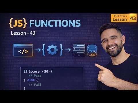 JavaScript Functions for Beginners | Function Declaration, Parameters & Return | Lesson 43