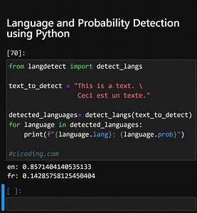 Language and Probability Detection using Python | Python Coding