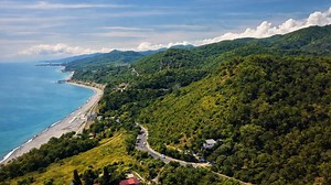 Where mountains meet the sea on Sochi coastline