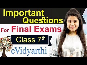 Maths : Important Questions for Final Exam - Class 7