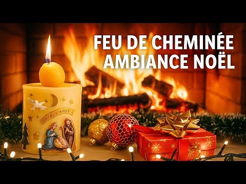 Feu de cheminée noël - ambianceCozy 4K - Crépitements