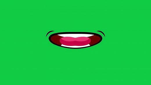 Download Cartoon character talking mouth, speaking mouth, lip sync loop animation on green screen background for free