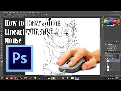 How to Draw Anime Lineart with a PC Mouse - Photoshop CS6 Brush Setup Tutorial