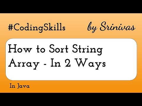 How to Sort String Array in Java | Coding Skills