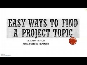 EASY WAYS TO FIND A PROJECT TOPIC FOR UG AND PG STUDENTS | FINANCE MARKETING AND HRM