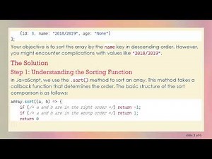 How to Sort an Array of Objects Using String Type Key Values