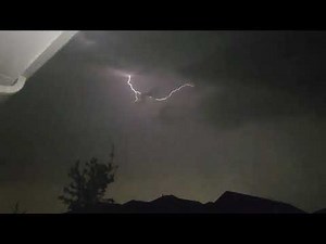 Lightning during a thunderstorm.