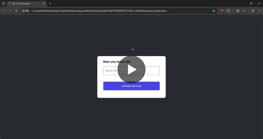🔗 QR Code Generator Developed a responsive, web-based QR Code Generator that enables users to instantly generate scannable QR codes from text or URLs 🔍📱 through a clean and intuitive interface… | Pranjal Sahu