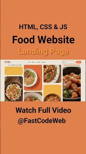 Food Ordering Website Using HTML & CSS | Step by Step Tutorial | Fast Code
