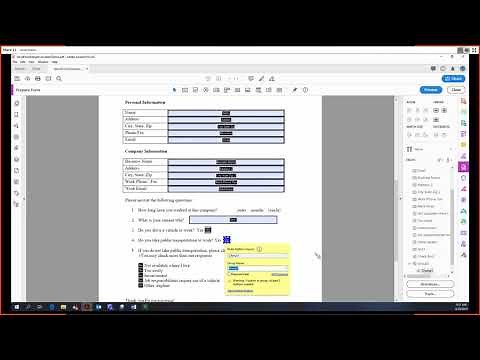 Adobe Acrobat Pro DC Tutorial 18 - Prepare Form, Part 1