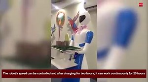 A humanoid robot serves water, food at the tables and also read out the menu to the customers in Shivamogga, Karnataka. | The Times of India
