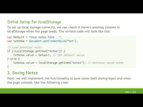 Creating a Persistent Notepad Using HTML and JavaScript
