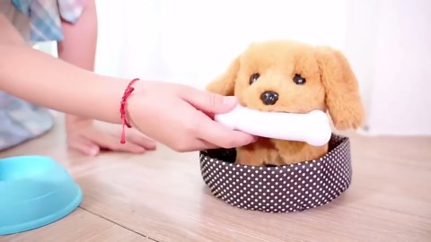 Robot Dog Plush Toy Puppy Electronic Interactive Dog - Walking, Realistic Robot Puppy，Stretching Companion Animal for Kids Toddlers (Ages 3-6)