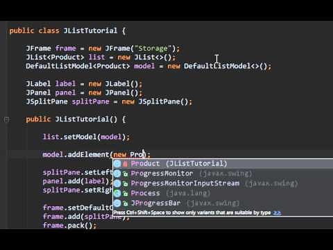 Java swing GUI tutorial #28: JList, ListSelectionListener and DefaultListModel