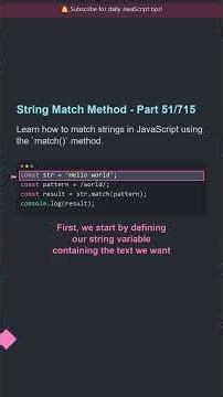 🧠 String Match Method - Part 51/715 - Code Like a Pro #shorts #javascript