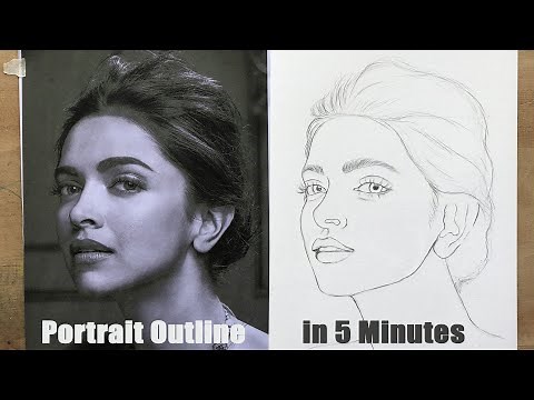 Perfect Portrait Outline in 5 Minutes | HOW TO DRAW FACE | Basic Proportion for Beginners