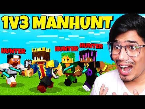 MINECRAFT SPEEDRUNNER VS 3 HUNTER 😱(Manhunt)
