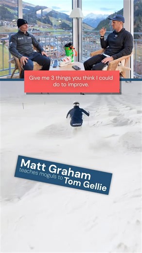 Tom Gellie Big Picture Skiing on Instagram: "I asked Olympic Mogul skier @mattgraham_moguls for some tips on my bump skiing. Boils down to stop being a wuss and go faster and straighter. Thanks Matt 😨 But in all honesty I am looking forward to challenging myself and pushing my skiing in the moguls further. He did give me some helpful tips shared in the full podcast episode. Look out for the full podcast episode coming very soon. Ps have you seen Matt is number 1 on the @carv.ski leaderboard thi
