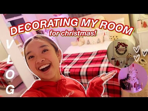 DECORATING MY ROOM FOR CHRISTMAS | Vlogmas Day 2!