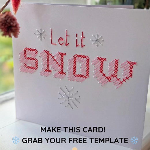 Make your own stitched Christmas card ❄️ - FREE templates when you sign up!✨ Plus grab 10% now and get ready for BIG savings & crafty surprises! | Chasing Threads