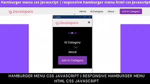 Responsive Hamburger Menu Using CSS & JavaScript Code