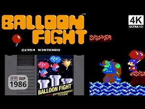 Balloon Fight (Nintendo, Sep 1986) - NES 4K Gameplay