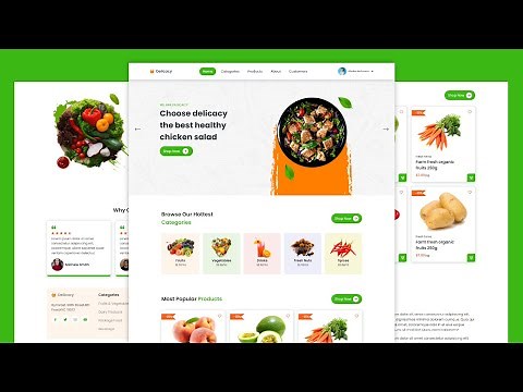 Responsive Fruits And Vegetables Website Design Using HTML CSS And JavaScript - Step By Step