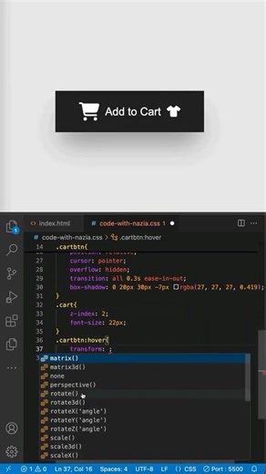 Add to Cart Button Animation using HTML & CSS #coding #htmlcss #cssanimation #buttonanimation