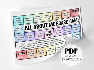 All About Me Board Game: Fun Therapeutic Kids Activity for Self-awareness and Identity Development Printable PDF Instant Digital Download - Etsy