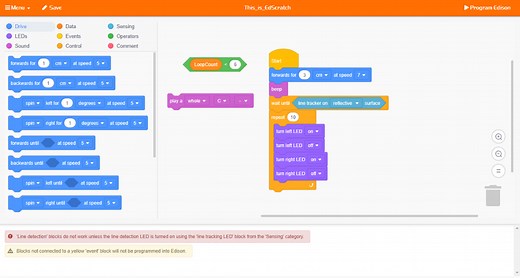 EdScratch – Scratch-based programming language for the Edison robot