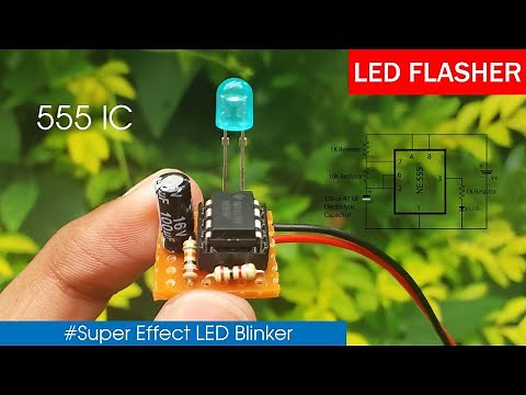 How to make LED Flasher Circuit Using 555 Timer IC | Simple LED Blinker DIY