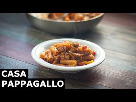 Pasta with sausage and peppers