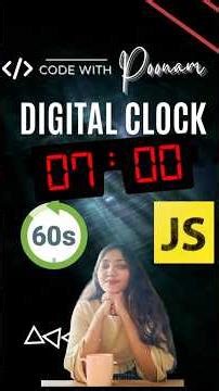 Simple Digital Clock | HTML CSS JavaScript | Code With Poonam | JS